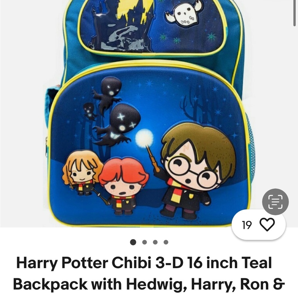 Warner Bros. Harry Potter Chibi Teal Backpack new never used